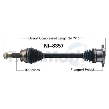Surtrack Axle Cv Axle Shaft, Ni-8357 NI-8357